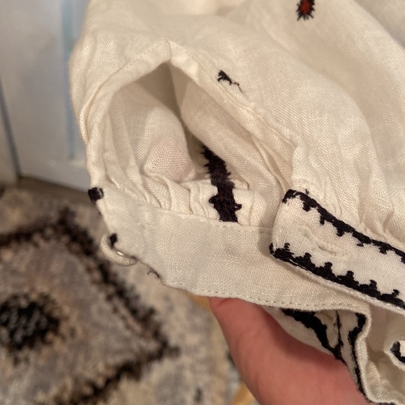 Frame Anita White Embroidered Long Sleeve Blouse - Picture 4 of 7